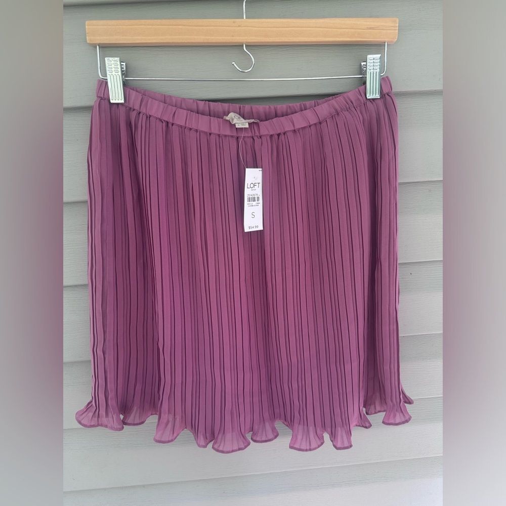 LOFT outlet mauve pink pleated mini skirt NWT size S